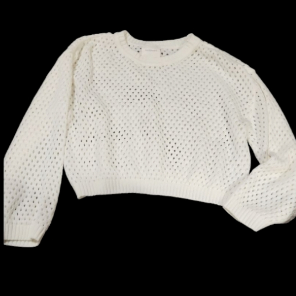 Jrs Xl White Cropped Sweater